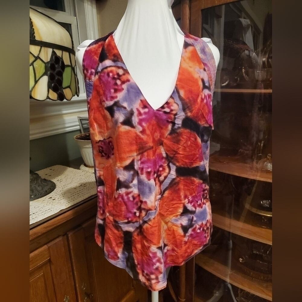 A common thread boho floral sleeveless tunic women's small
